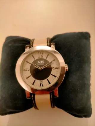 Reloj Adolfo Domínguez Plata y Beige