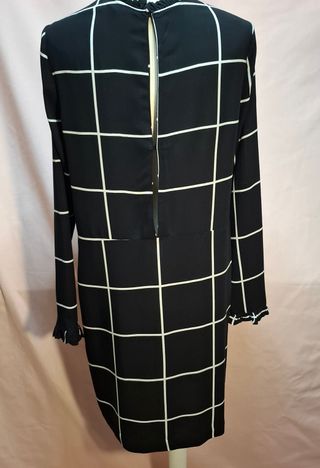 Vestido H&M Cuadros Blanco y Negro