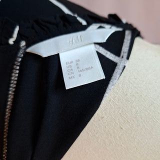 Vestido H&M Cuadros Blanco y Negro