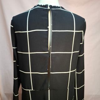 Vestido H&M Cuadros Blanco y Negro