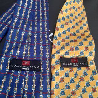 Corbatas Balenciaga Lujo Azul y Amarillo