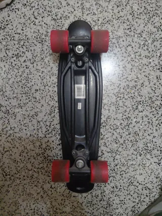 Skate Penny Board Negro Ruedas Rojas