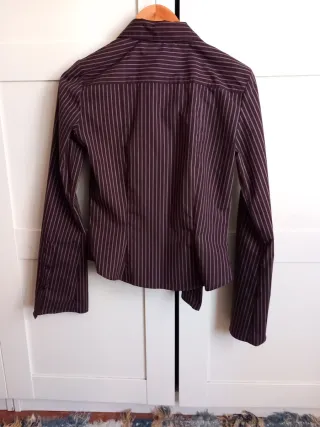 Camisa Bershka rayas morado y blanco Talla S