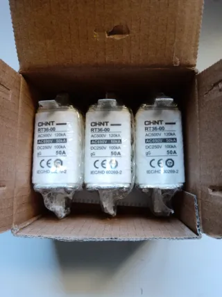 3 Fusibles CHNT RT36-00 50A