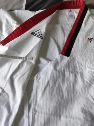 Dobok Taekwondo Adidas Blanco y Azul