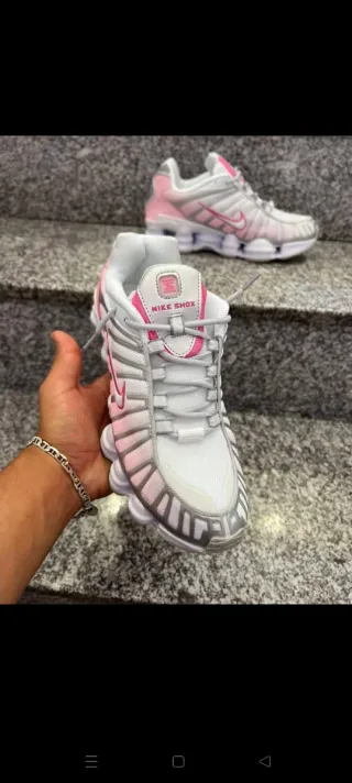 Zapatillas Nike Shox Mujer Blancas Rosas