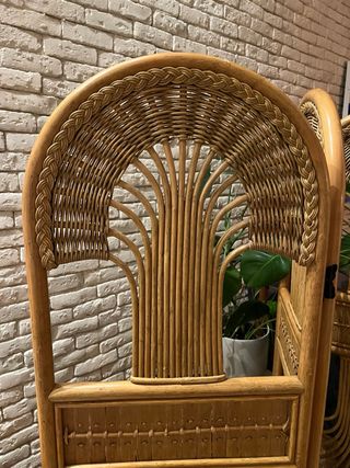 Biombo de bambú trenzado vintage