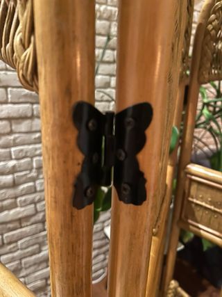 Biombo de bambú trenzado vintage