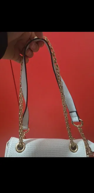 Borsetta bianca e oro