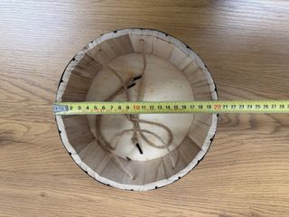 Lote de cestas decorativas de mimbre y madera