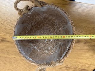 Lote de cestas decorativas de mimbre y madera