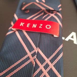 Corbata KENZO lujo azul y rosa