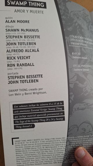 COSA DEL PANTANO (Alan Moore) Amor y muerte