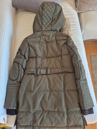 Abrigo Geographical Norway verde con capucha pelo