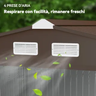 Capanno per Attrezzi 4.9m² con Fondazione, 4 Prese