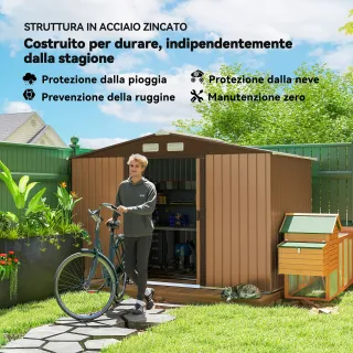 Capanno per Attrezzi 4.9m² con Fondazione, 4 Prese