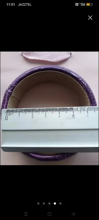 Pulsera Tous, Piel Genuina, brazalete cuero morado