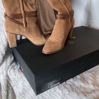 Rebajadas Botas altas de ante color camel