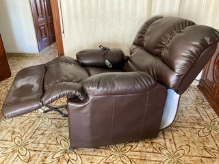 Sillón relax polipiel marrón