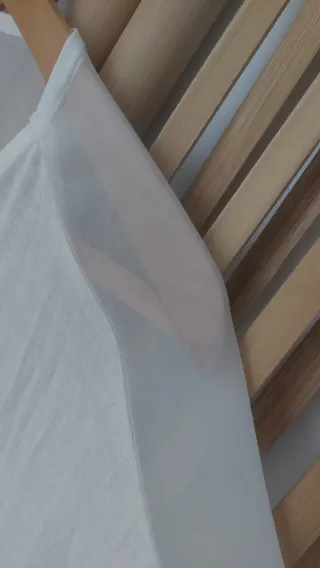 Top blanco tela trasera trasparente traslucida