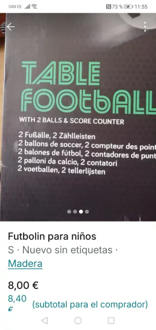 Futbolín de madera para niños