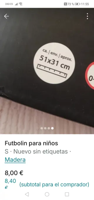 Futbolín de madera para niños