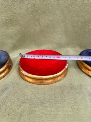 3 Peanas antiguas madera tallada y pan de oro