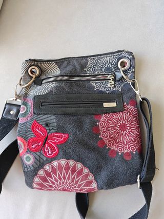 Bolso Desigual Gris y Rojo