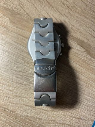 Reloj Swatch Cronógrafo Azul Plateado