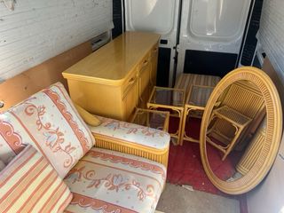 Sofá y sillón de caña Rattan