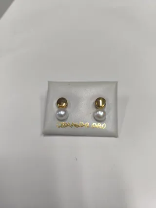 Pendientes oro y perla