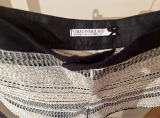 Shorts Stradivarius Jacquard Hilo Blanco/Negro