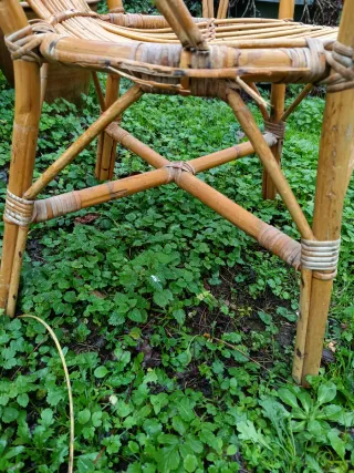 Silla de bambú y ratán estilo peacock