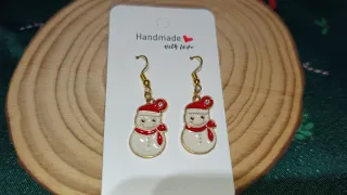Pendientes Muñeco Nieve Navideños