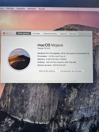 MacBook Pro 13'' 2019 + Cover Regalo