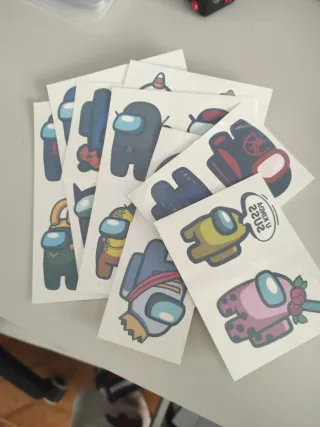 Pegatinas Tatuajes Temporales Among Us