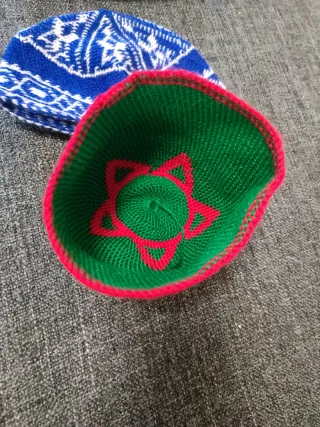 Lote3 gorros lana artesanía marroquí Hecha a mano