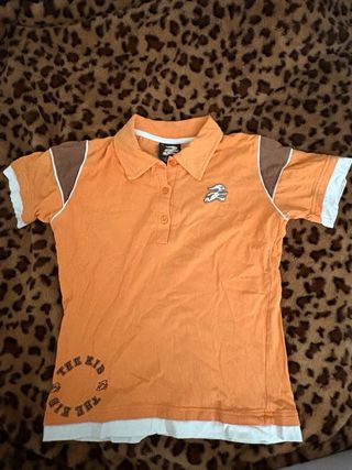 Lote 2 polos Adidas blanco y naranja