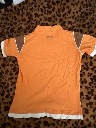 Lote 2 polos Adidas blanco y naranja