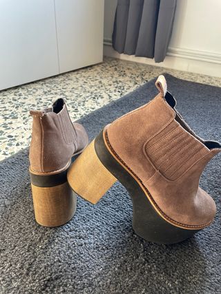 Botines de piel con plataforma