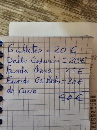 Kit seguridad privada:grilletes,funda,cinturón etc