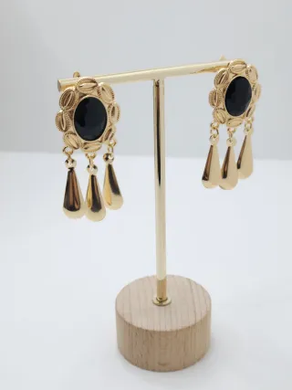 Pendientes Goldfilled Negro y Dorado