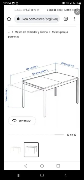 Mesa de comedor cristal y metal