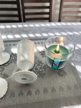 4 Copas Cerámica Antiguas Blanca  son fracesas