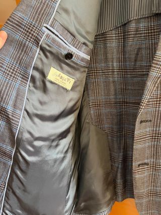 Americana Lino Hombre Azul/Gris