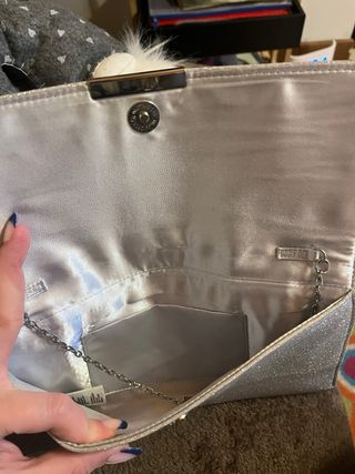Borsa glitter argento