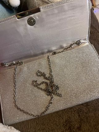 Borsa glitter argento