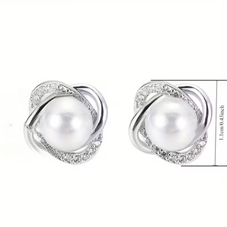 Pendientes de Plata con Perlas y Circonitas