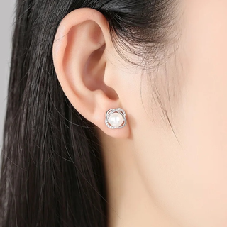 Pendientes de Plata con Perlas y Circonitas