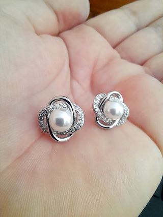 Pendientes de Plata con Perlas y Circonitas